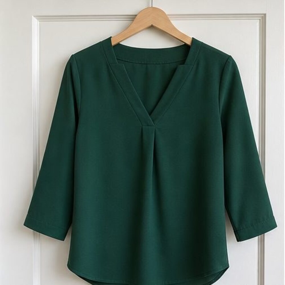 Emerald Tie Neck Blouse